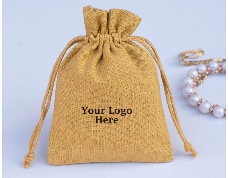 Plain Cotton Pouches Bags for Jewelry Ayurveda Cosmetic Packaging