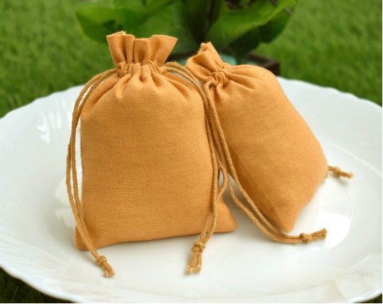 Eco Friendly Personalised Cotton Pouch With Drawstring For Jewelry Packaging, Wedding Favor Bags