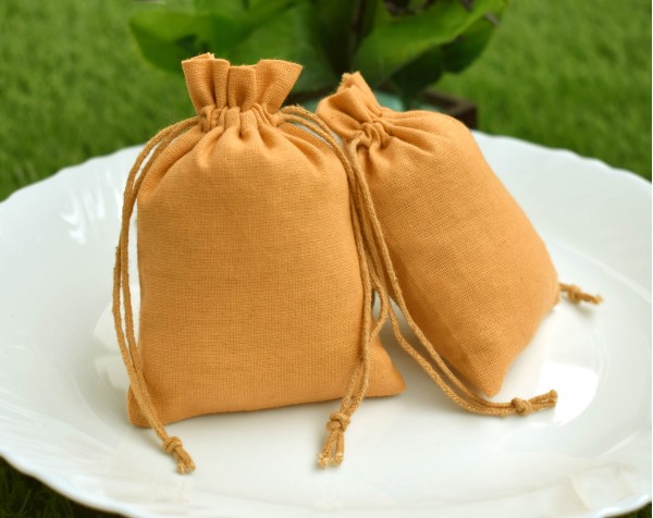 Eco Friendly Personalised Cotton Pouch With Drawstring For Jewelry Packaging, Wedding Favor Bags