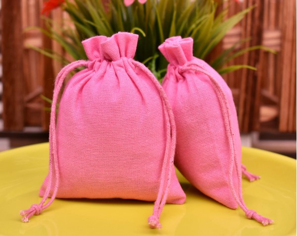 Pink Drawstring Jewellery Pouch, Jewelry Packaging Personalized Pouch, Party Favor Bags, Custom Logo Bags