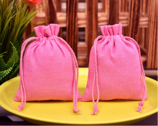 Pink Drawstring Jewellery Pouch, Jewelry Packaging Personalized Pouch, Party Favor Bags, Custom Logo Bags
