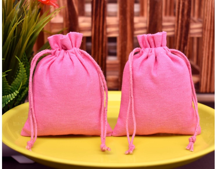 Pink Drawstring Jewellery Pouch, Jewelry Packaging Personalized Pouch, Party Favor Bags, Custom Logo Bags