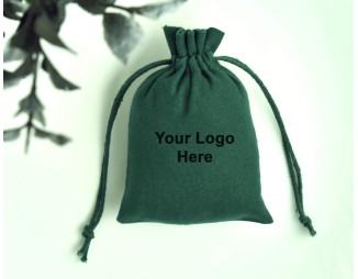 Custom Drawstring Jewelry Pouch with Logo, Small Drawstring Bag, Custom Brand Logo Print
