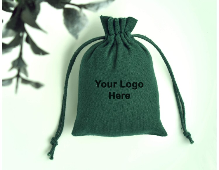 Custom Drawstring Jewelry Pouch with Logo, Small Drawstring Bag, Custom Brand Logo Print
