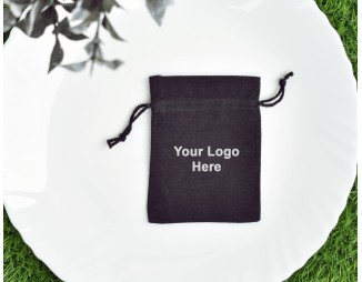 100 Pack Jewelry Pouch with Logo, Small Drawstring Bags, Drawstring Pouches, Wedding Favor Bags