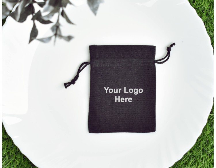 100 Pack Jewelry Pouch with Logo, Small Drawstring Bags, Drawstring Pouches, Wedding Favor Bags