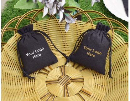 100 Pack Jewelry Pouch with Logo, Small Drawstring Bags, Drawstring Pouches, Wedding Favor Bags