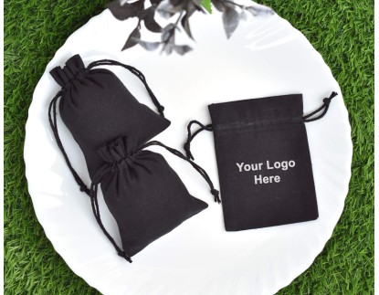 100 Pack Jewelry Pouch with Logo, Small Drawstring Bags, Drawstring Pouches, Wedding Favor Bags