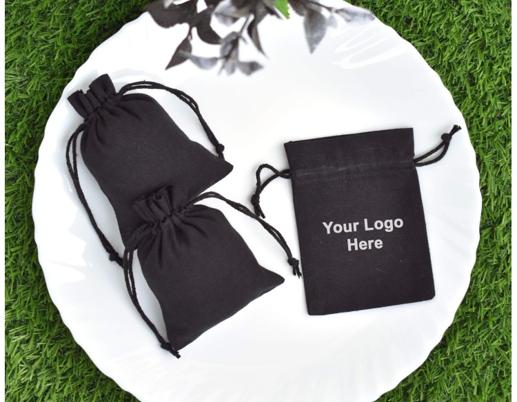 100 Pack Jewelry Pouch with Logo, Small Drawstring Bags, Drawstring Pouches, Wedding Favor Bags