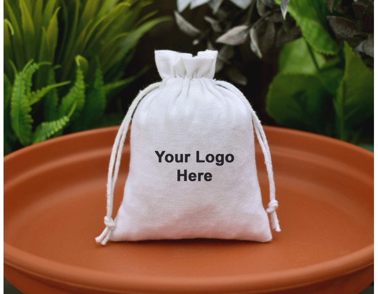 White Personalize Drawstring Bag, Custom Wedding Favor Bag, Eco-Friendly Jewelry Pouch, Gift Packaging