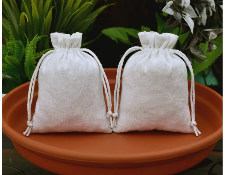 White Personalize Drawstring Bag, Custom Wedding Favor Bag, Eco-Friendly Jewelry Pouch, Gift Packaging
