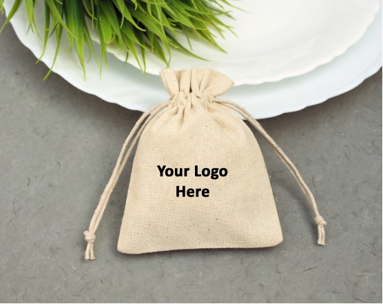Personalized Cotton Pouch With Drawstring For Jewelry Packaging, Wedding Favor Bags, Jewelry Bag