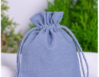 100 Gray Cotton Drawstring Pouches For Jewelry Packaging, Product Gift Packing With Brand Logo Print