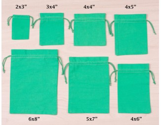 Custom Drawstring Jewelry Packaging Pouch, Personalized Logo Print Bags (Pack Of 100, Sea Green)