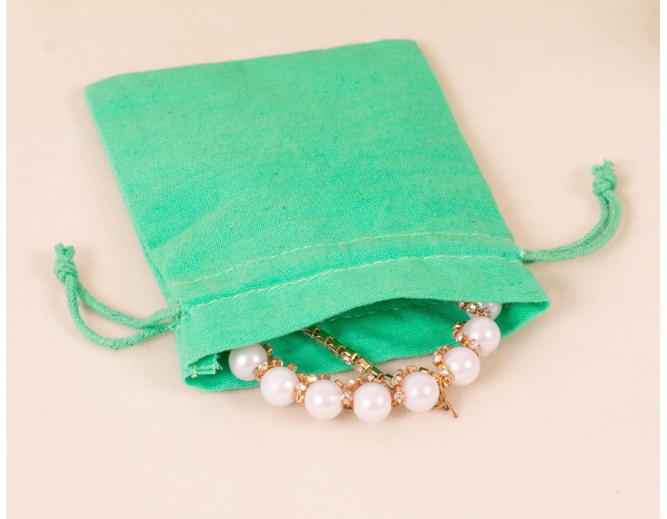 Custom Drawstring Jewelry Packaging Pouch, Personalized Logo Print Bags (Pack Of 100, Sea Green)