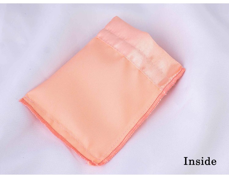 Peach Satin Pouch With Logo, Satin Drawstring Pouch, Satin Jewelry Packaging Pouch