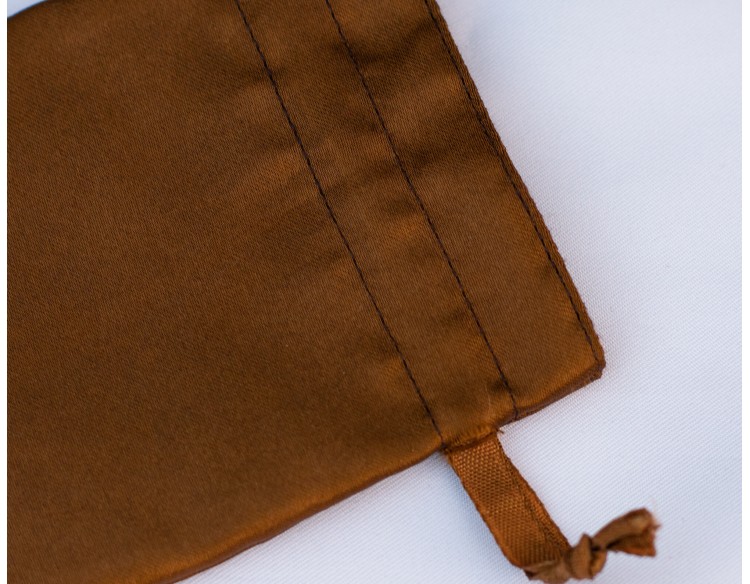 100 Brown Round Satin Drawstring Pouch, Satin Bags With Logo, Satin Favor Bags