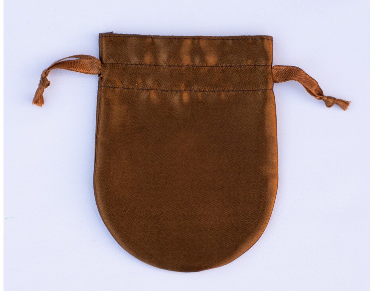 100 Brown Round Satin Drawstring Pouch, Satin Bags With Logo, Satin Favor Bags