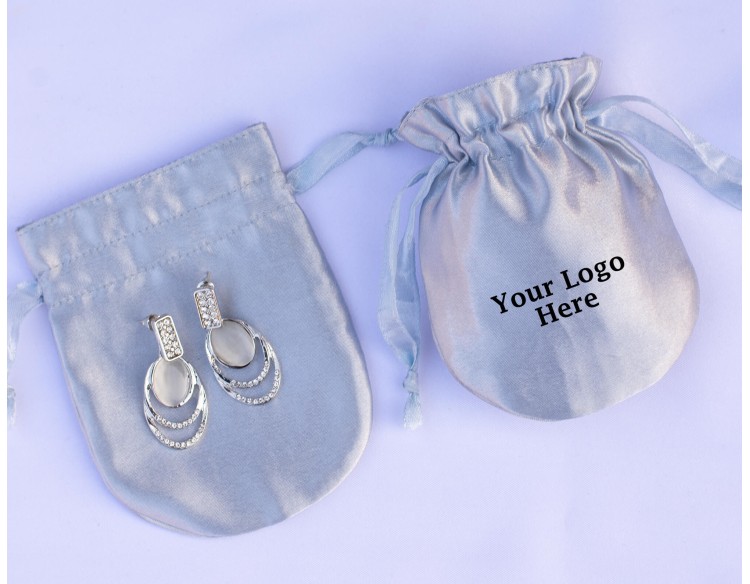 Custom Satin Jewelry Drawstring Pouches For Jewelry Packaging (Satin Fabric, Pack Of 100)