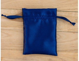 Blue Satin Jewelry Pouch, Custom Satin Drawstring Bags, Satin Bag Favors (Pack Of 100)