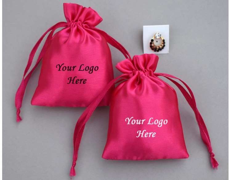 Pack of 100 Pink Satin Drawstring Pouch, Satin Jewelry Pouch, Satin Bags, Satin Favor Bags