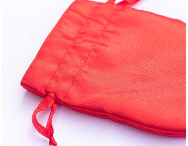 Pack Of 100 Round Red Satin Jewelry Pouch, Custom Satin Favor Bags For Wedding With Logo