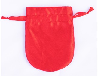 Pack Of 100 Round Red Satin Jewelry Pouch, Custom Satin Favor Bags For Wedding With Logo