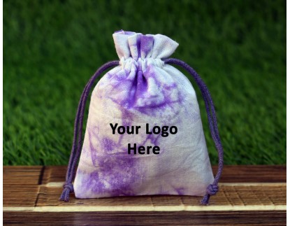 Purple Tie Dye Personalized Drawstring Pouch Jewellery Bags