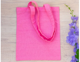 Pack of 25 Pink Cotton Tote Bags in Bulk, Reusable Grocery Shopping Bags