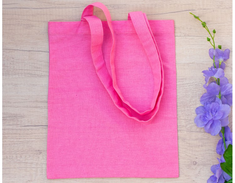 Pack of 25 Pink Cotton Tote Bags in Bulk, Reusable Grocery Shopping Bags
