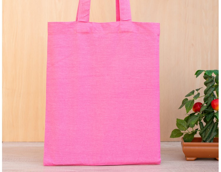 Pack of 25 Pink Cotton Tote Bags in Bulk, Reusable Grocery Shopping Bags