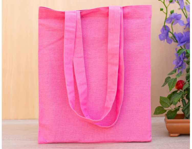 Pack of 25 Pink Cotton Tote Bags in Bulk, Reusable Grocery Shopping Bags