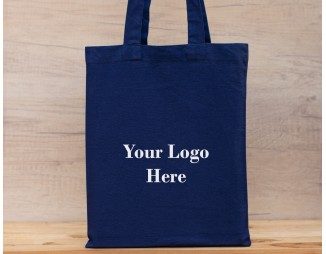 Pack Of 25 Blue Designer Tote Bags in Bulk, Shopping Bags, Promotional Bags With Custom Logo
