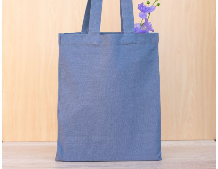Pack of 25 Blueish Gray Cotton Designer Tote Bags in Bulk