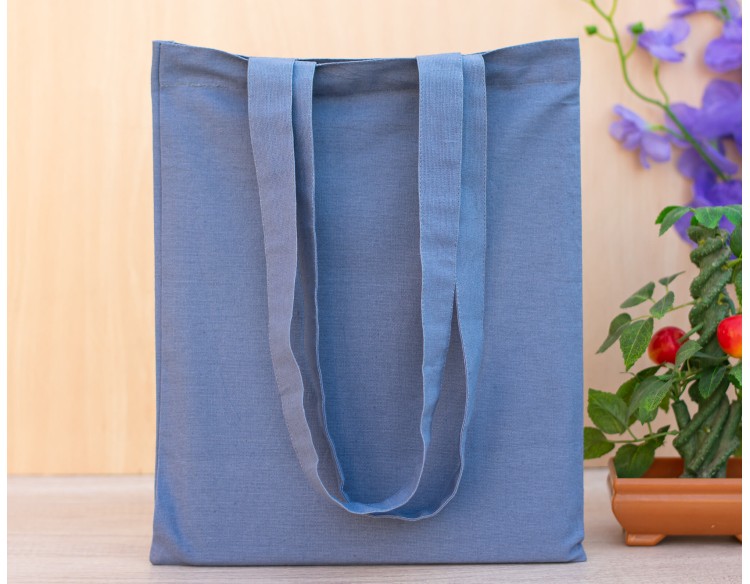 Pack of 25 Blueish Gray Cotton Designer Tote Bags in Bulk