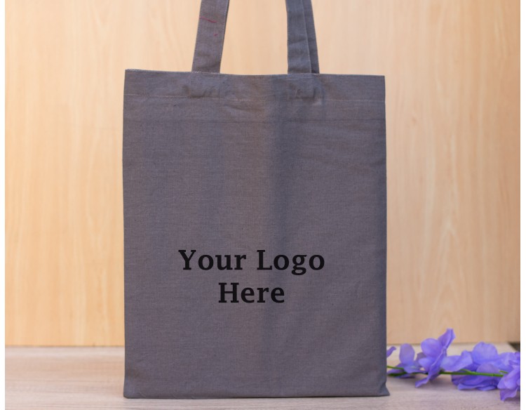 Pack of 25 Gray Cotton Designer Tote Bags For Women in Bulk