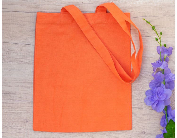 Pack of 25 Orange Cotton Tote Bags, Designer Tote Bags for Women