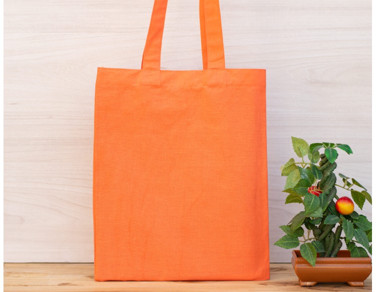Pack of 25 Orange Cotton Tote Bags, Designer Tote Bags for Women