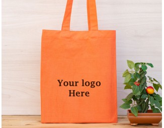 Pack of 25 Orange Cotton Tote Bags, Designer Tote Bags for Women