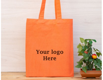 Pack of 25 Orange Cotton Tote Bags, Designer Tote Bags for Women