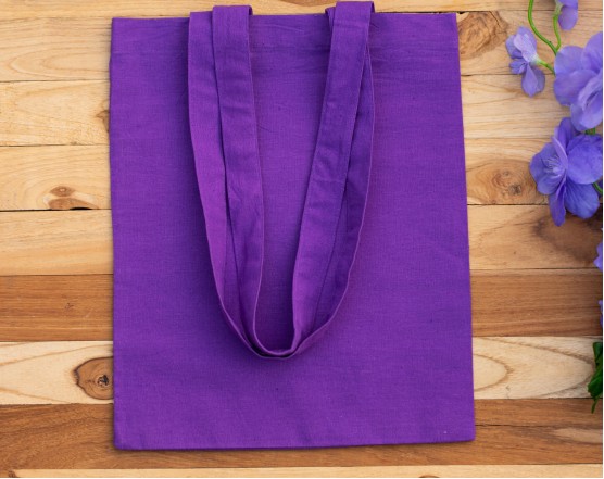 Set Of 25 Purple Tote Bag, Shoulder Bag, Customizable Brand Logo