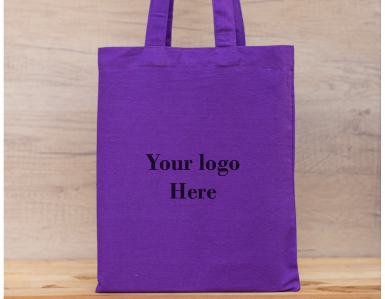 Set Of 25 Purple Tote Bag, Women Shoulder Bags, Customizable Brand Logo Print