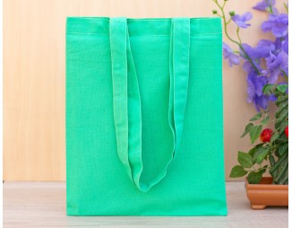Pack of 25 Sea Green Cotton Tote Bags, Shoulder Bags for Women With Brand Logo