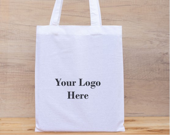 Set Of 25 White Cotton Tote Bags - Eco Friendly Customizable Bags With Logo