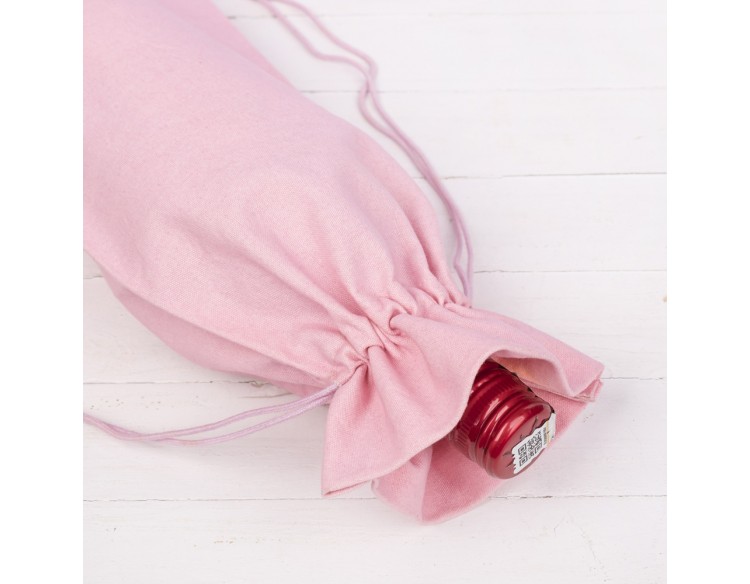 Pack of 100 Pink Cotton Wine Tote Bags, 100% Pure Organic Wine Gift Bags in Bulk