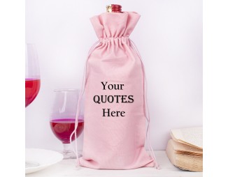 Pack of 100 Pink Cotton Wine Tote Bags, 100% Pure Organic Wine Gift Bags in Bulk