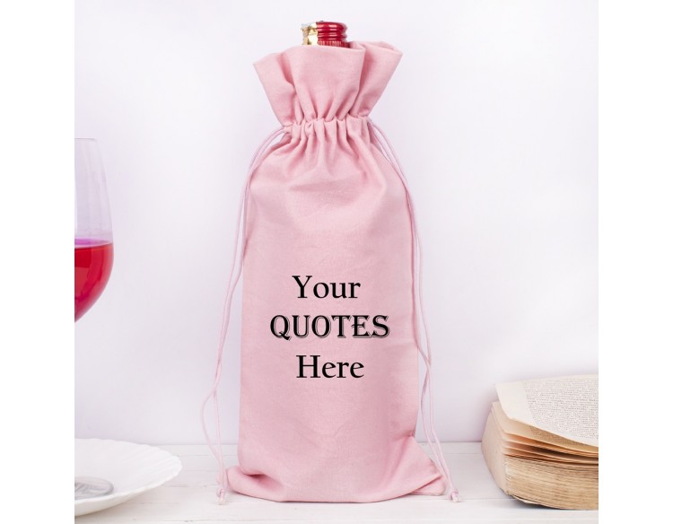 Pack of 100 Pink Cotton Wine Tote Bags, 100% Pure Organic Wine Gift Bags in Bulk