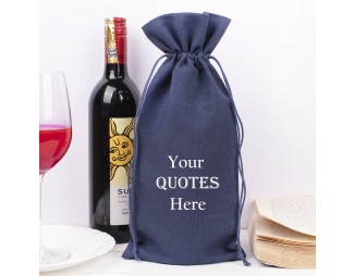 Pack of 100 Dark Blue Wine Tote Bags in Bulk, Christmas Wine Gift Bags, 100% Pure Cotton Beach Wine Tote Bag