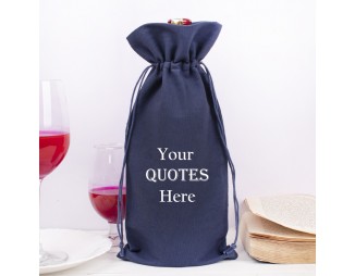 Pack of 100 Dark Blue Wine Tote Bags in Bulk, Christmas Wine Gift Bags, 100% Pure Cotton Beach Wine Tote Bag