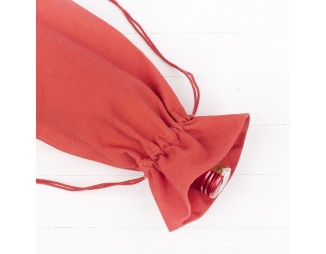 Pack of 100 Red Cotton Wine Tote Bags, 100% Pure Organic Wine Gift Bags in Bulk